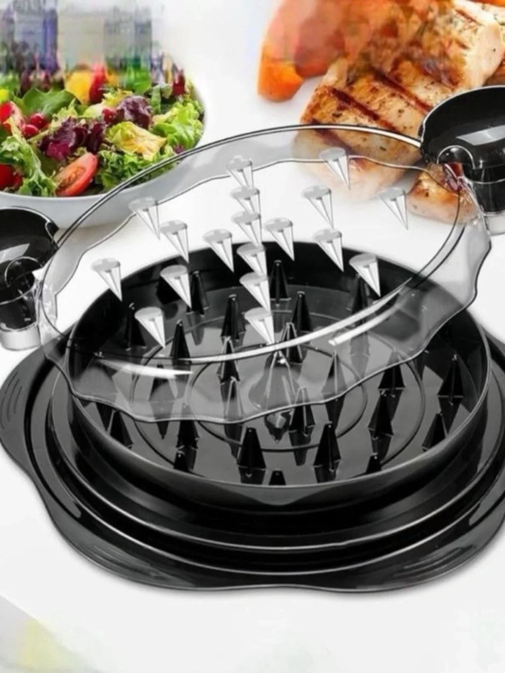 Clear & Black Meat Tenderizer Grill Plate